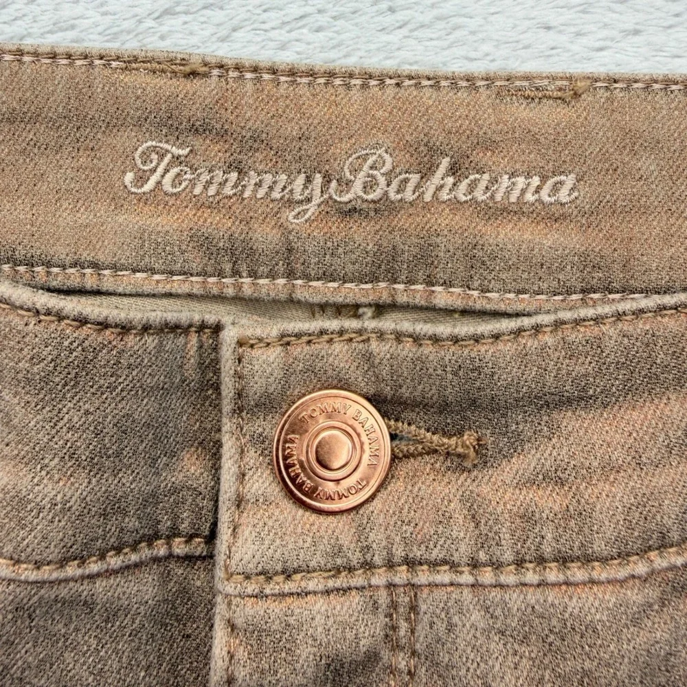 Tommy Bahama Jeans Womens 12 Copper Metallic Denim High Rise Ankle SW120901 Slim